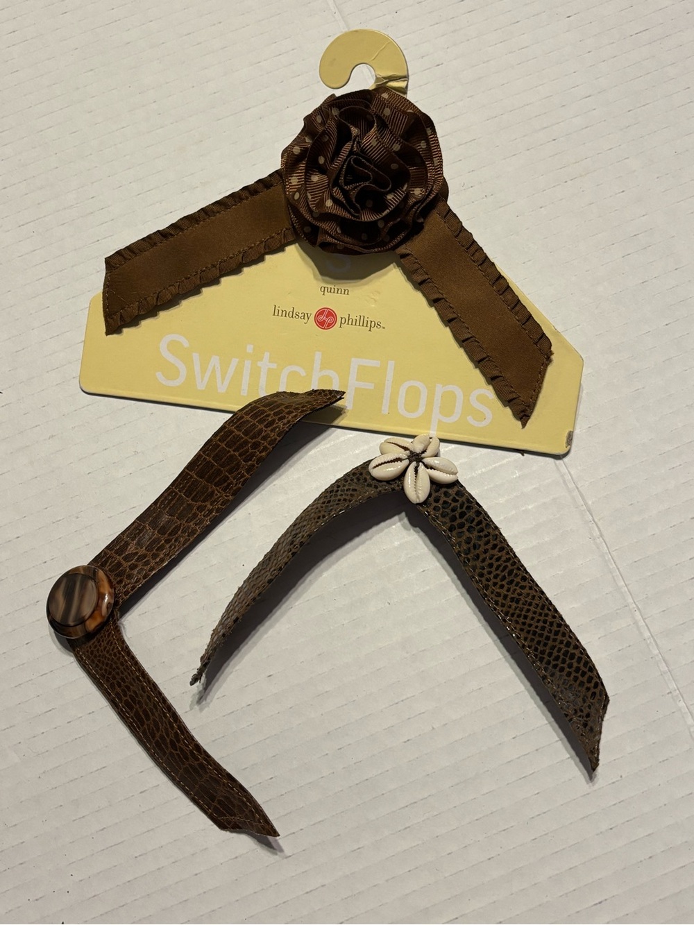 TWO PAIRS: Lindsay Phillips SWITCH FLOPS Sandal, Wedge brown | cork women’s sz 6 - Picture 3 of 11